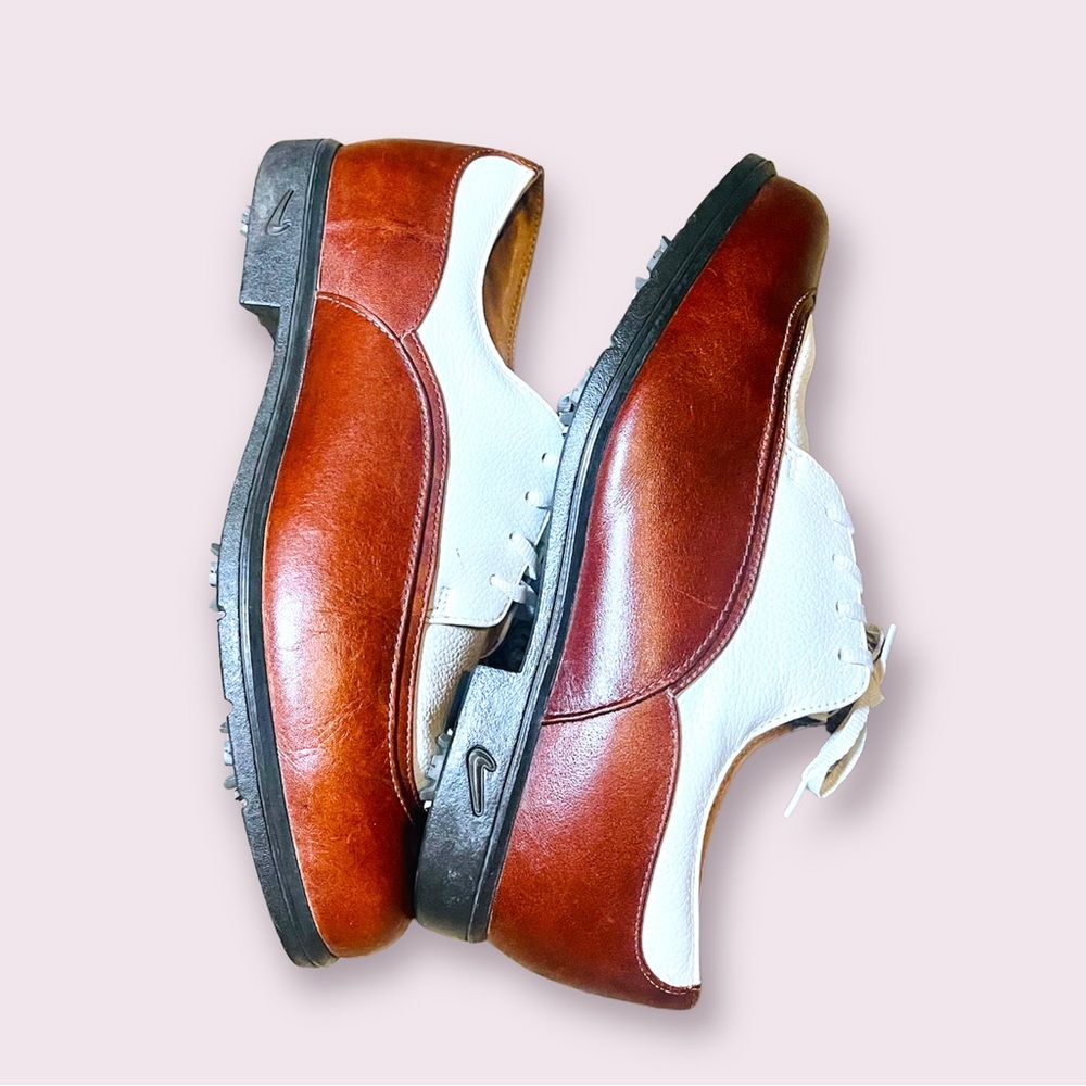 Nike Air Comfort Golf Verdana Last Women's Golf Shoe Brown White Cleats 192091